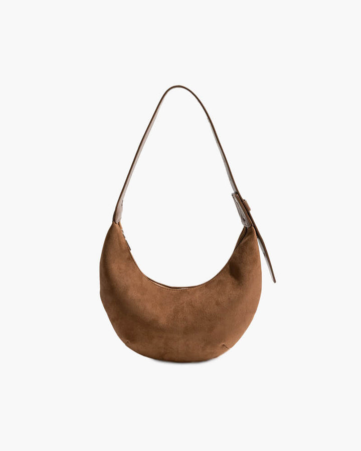 Ava - Faux Suede Halfmoon Bag