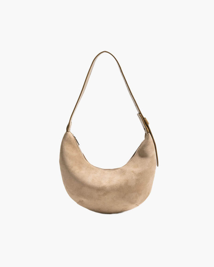 Ava - Faux Suede Halfmoon Bag