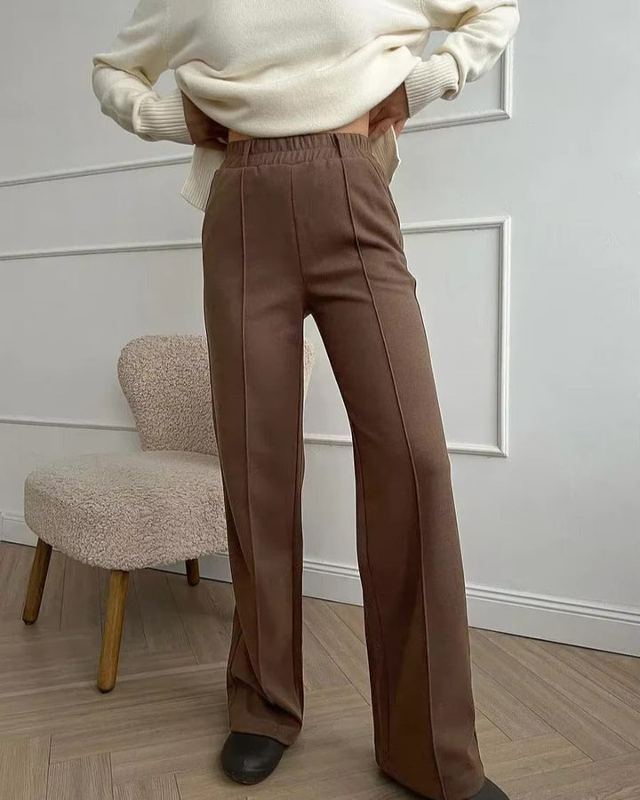 Elise – Wool-Blend Wide-Leg Trousers