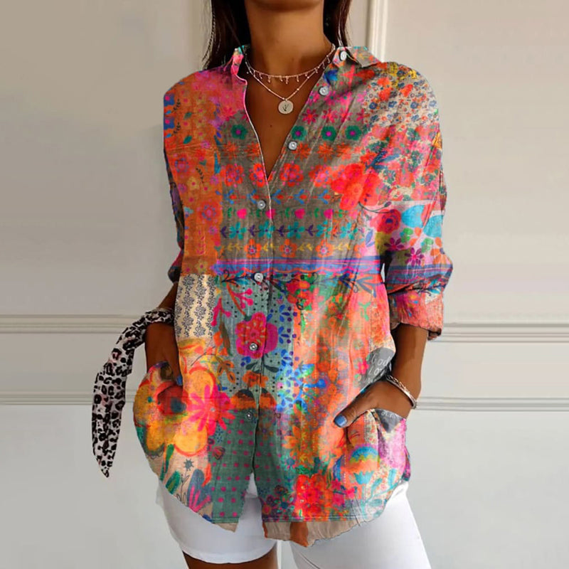 Emma - Classic Garden Print Blouse