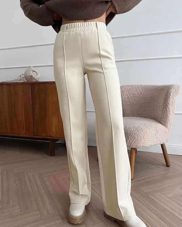 Elise – Wool-Blend Wide-Leg Trousers