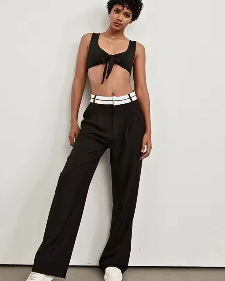 Elise - Palazzo Contrast Trousers