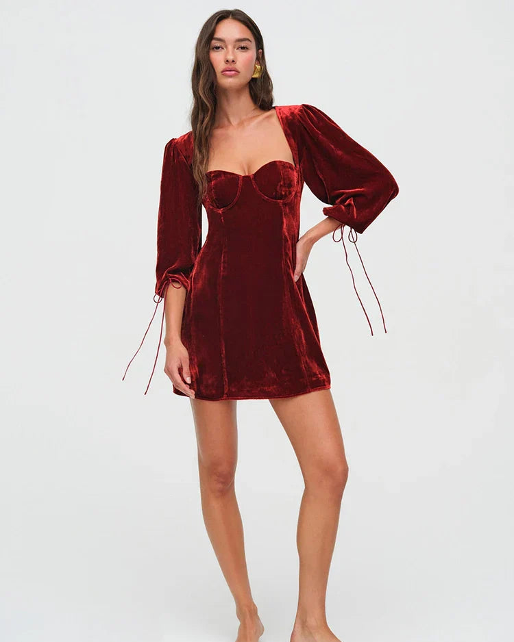 Sophia - Velvet Backless Dress