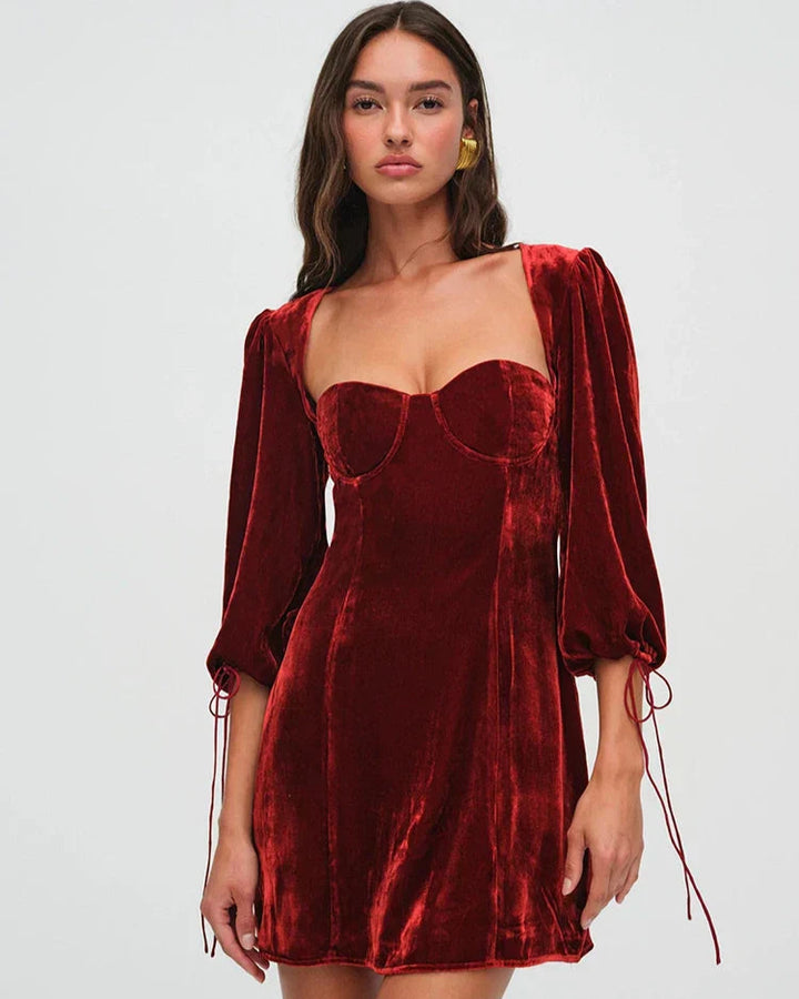 Sophia - Velvet Backless Dress