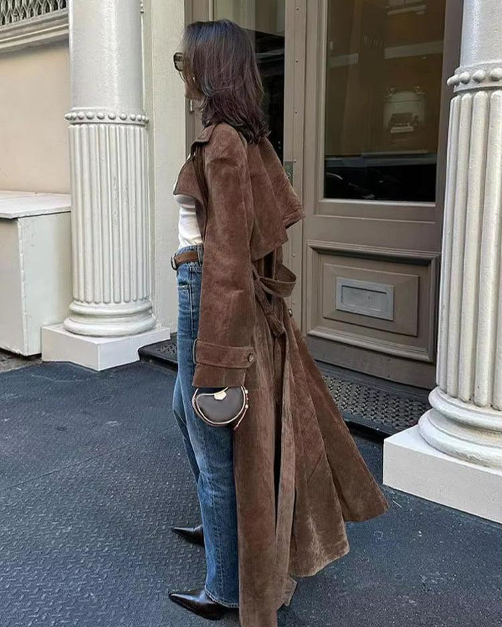 Elise - Suede Trench Coat