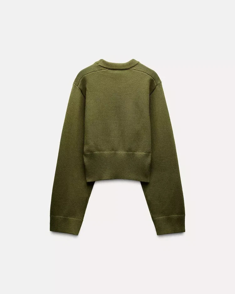 Amarah - Green cropped sweater