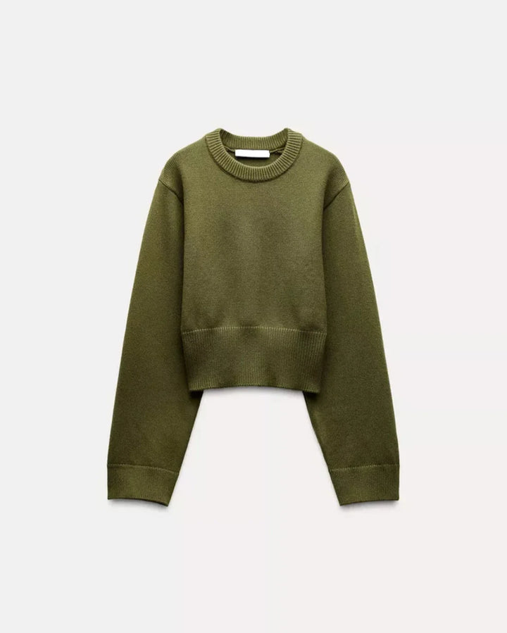 Amarah - Green cropped sweater